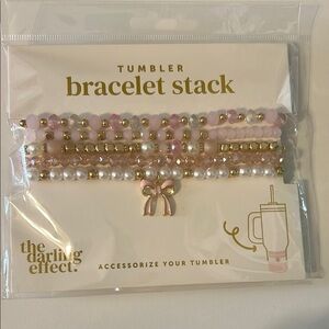Pink and Gold Tumbler Bracelet Stack